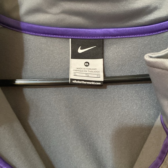Nike XL mens full zip jacket purple and grey 100% polyester coat mens - Picture 7 of 11